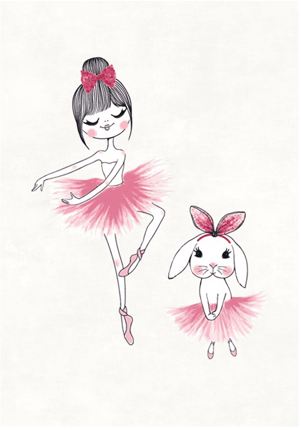 Kinderteppich - Dancing ballerinas (rosa) (Größe: 120 x 160 cm)