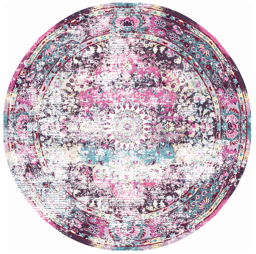 Rund Teppich - Jedaida (rosa/multi) (Größe: Ø 200 cm)