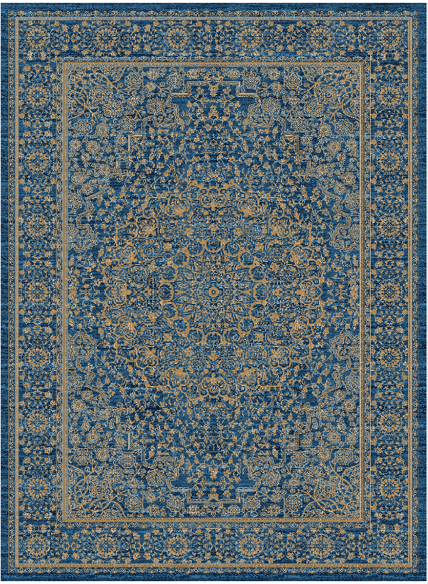 Wilton-Teppich - Vinadio (blau/gold) (Größe: 200 x 280 cm)