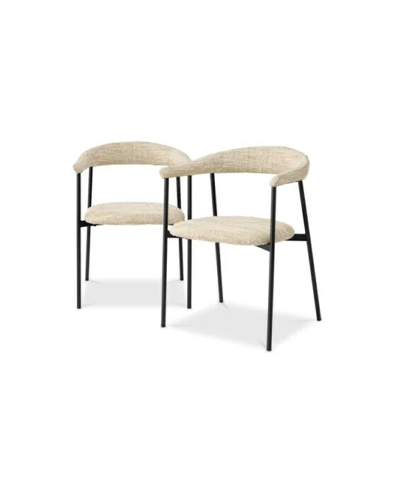 Julio Dining Chair Bouclé Sonata Cream 2-set