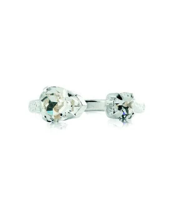 Amelia Ring rhodium crystal