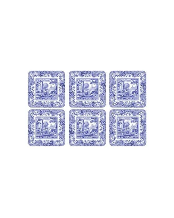 Blue Italian Coasters Blue/White 6-pack