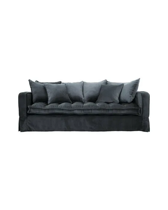 Greenwich Sofa 3-Sitzer Samt eisengrau
