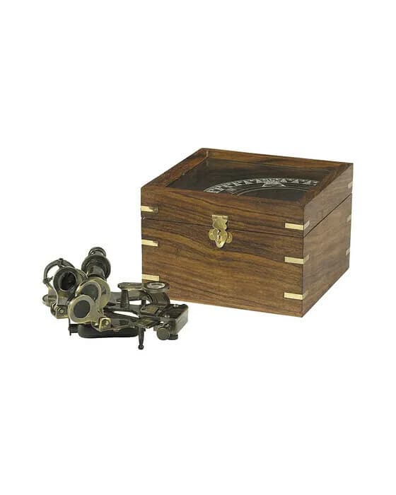Sextant mit Kasten brons