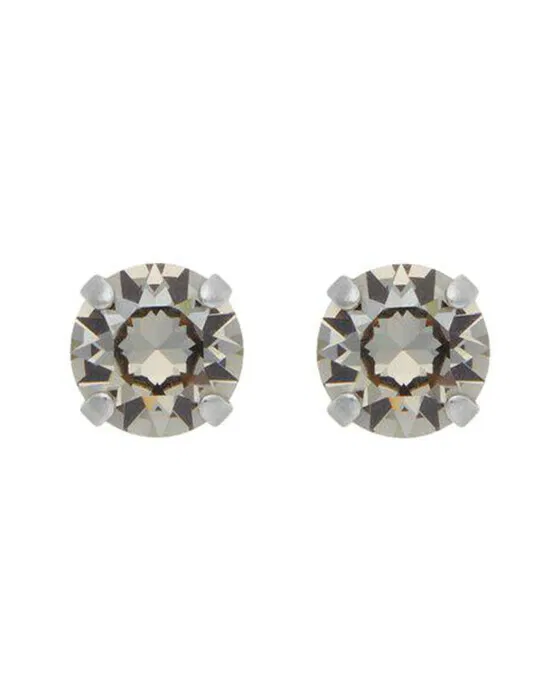 Classic Stud Earrings Greige Rhodium
