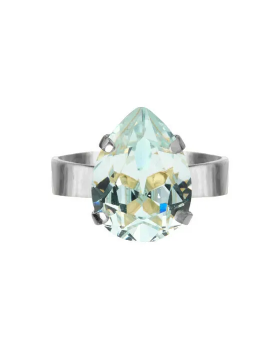 Mini Drop Ring rhodium light azore
