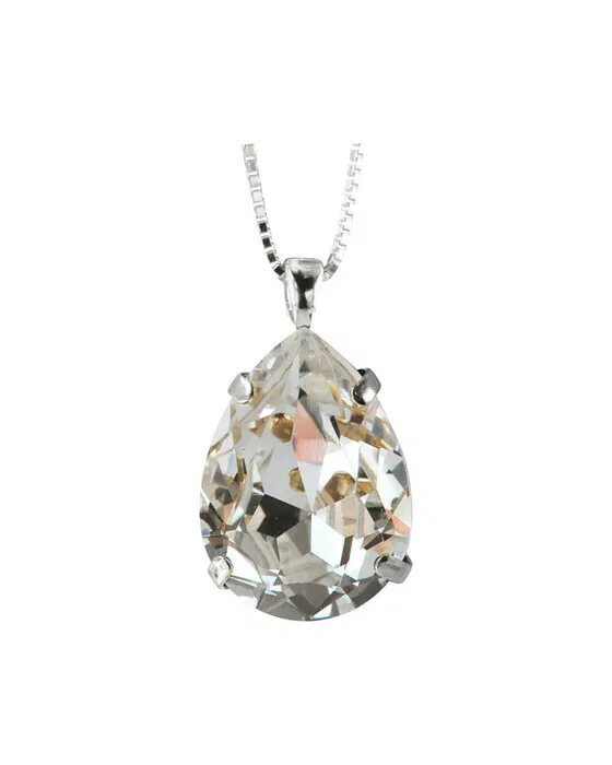 Classic Drop Necklace Crystal Rhodium