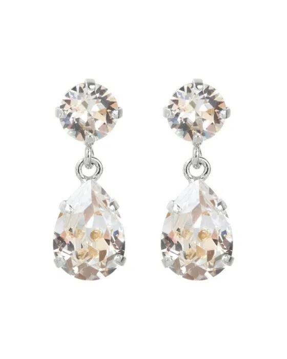 Mini Drop Earrings Crystal Rhodium
