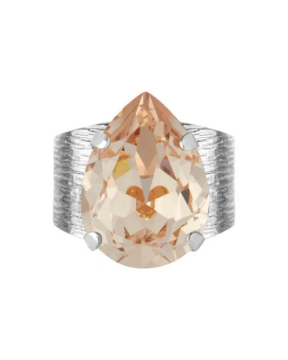 Classic Drop Ring Silk Rhodium
