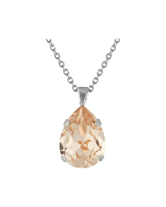 Classic Drop Necklace Silk Rhodium