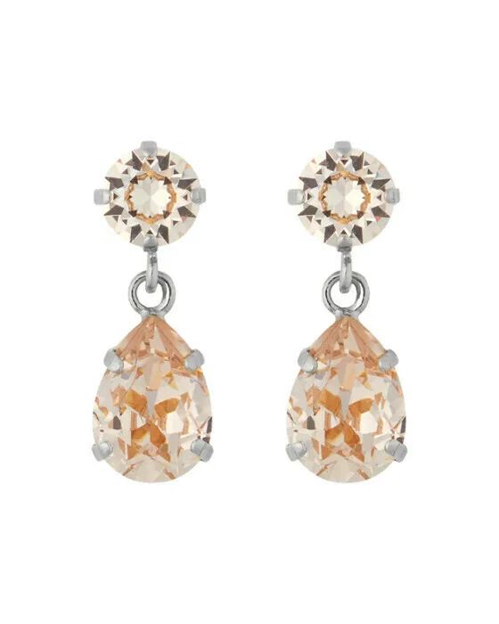 Mini Drop Ohrringe Silk Rhodium