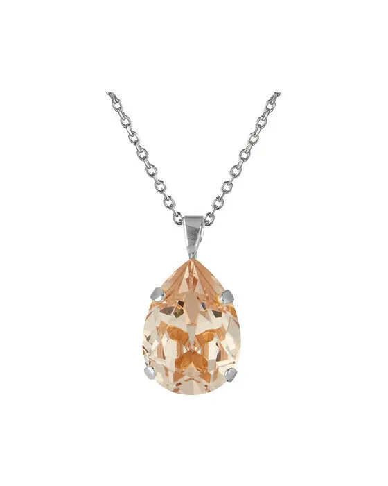 Mini Drop Necklace Silk Rhodium