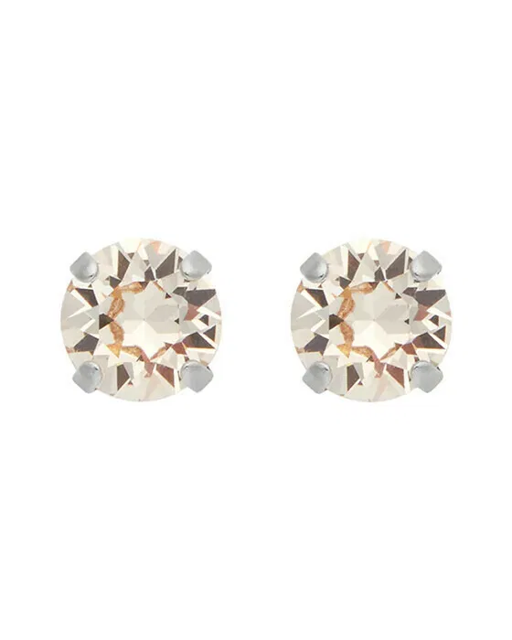 Classic Stud earrings silk rhodium