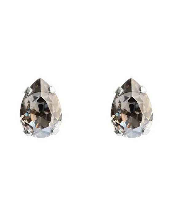 Petite Drop Stud Ohrringe Black Diamond Rhodium