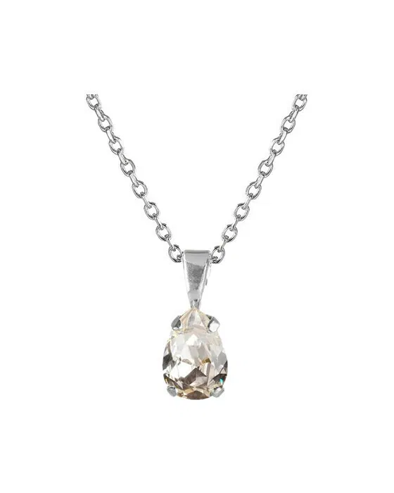 Petite Drop Necklace Crystal Rhodium