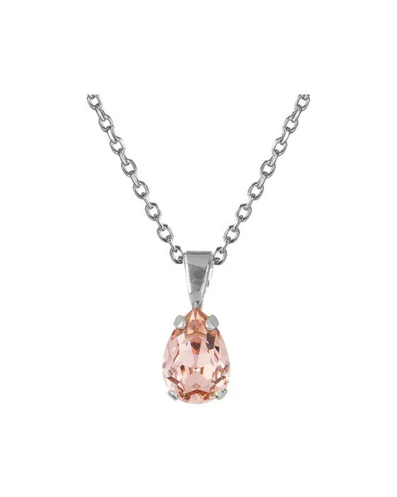 Petite Drop Necklace Vintage Rose Rhodium