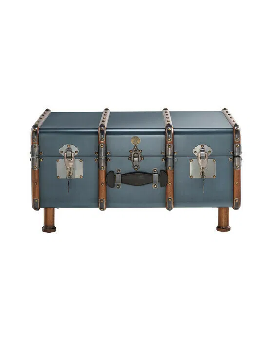 Stateroom Trunk Table, Petrol