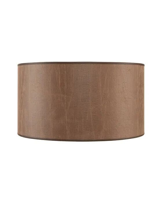 Cylinder Lampshade Leather Brown