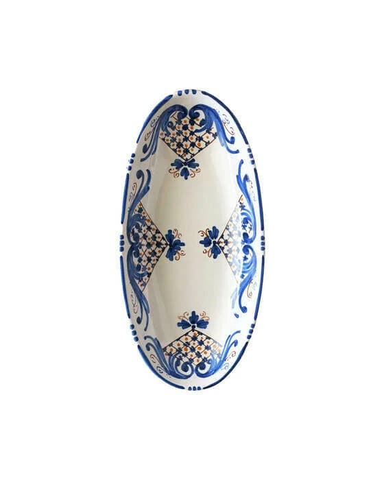 Fontane Bianche Servierplatte weiß/blau