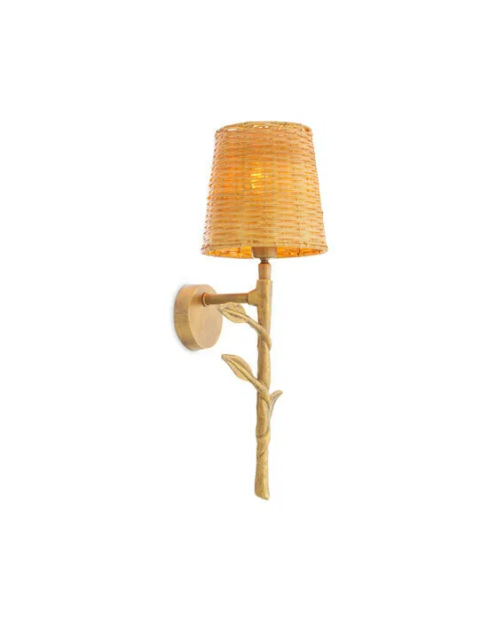 Farini Wandleuchte Messing / Rattan