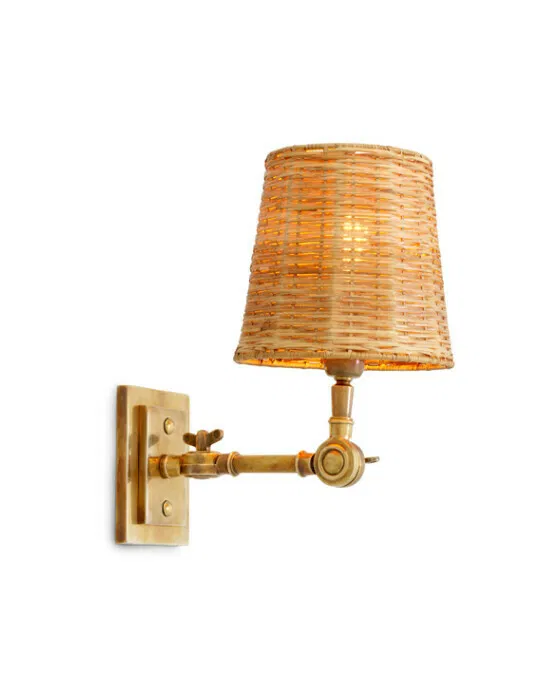 Wentworth Wandleuchte Messing/Rattan