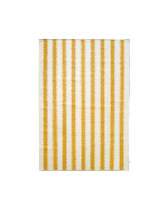 Stripes teppich off white/gelb