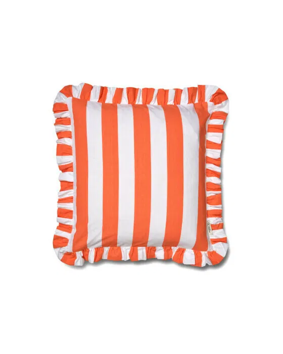 Ruffle Stripes kissenbezug koralle