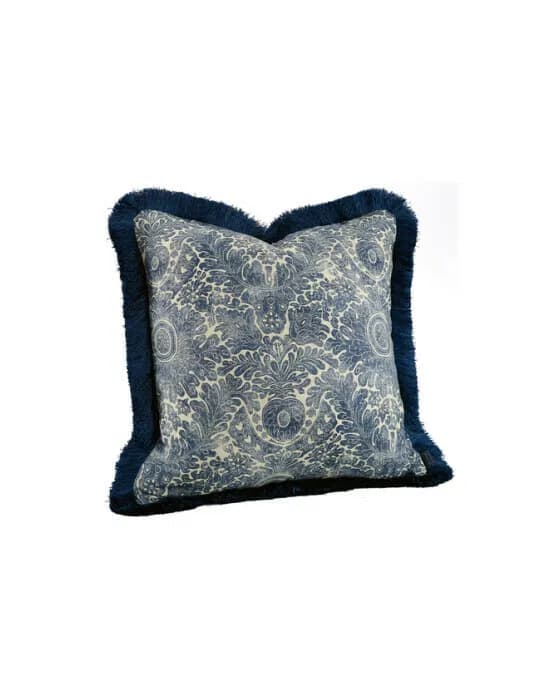 Medina kissenbezug fransen flower indigo
