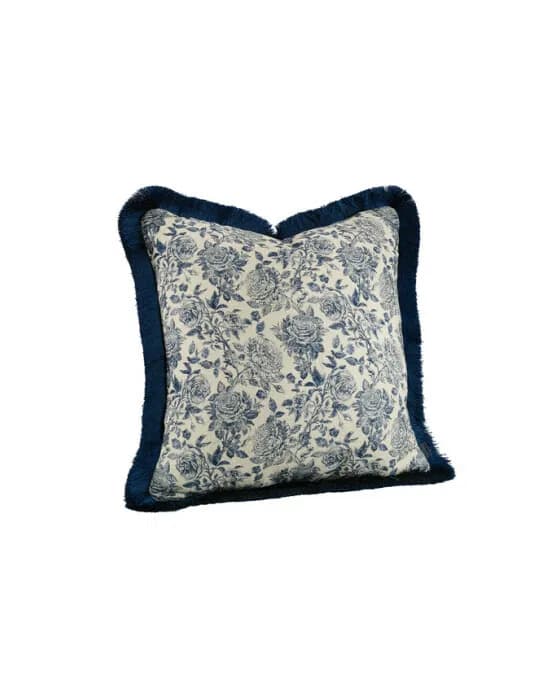 Rosario Kissenbezug Fransen Indigo