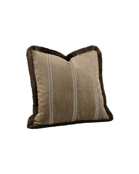 Serena kissenbezug Fransen stripe chestnut