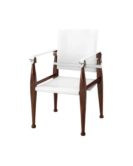 Bridle Campaign Chair, White