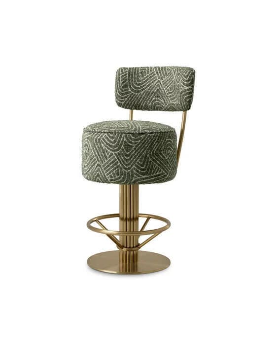 Carleton Barhocker mit Rückenlehne Camari Green niedrig