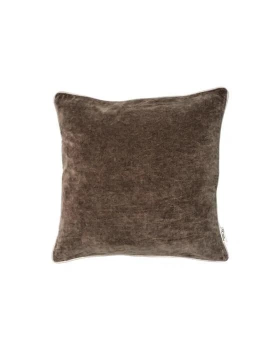 Velvet Stonewash Kissenbezug braun