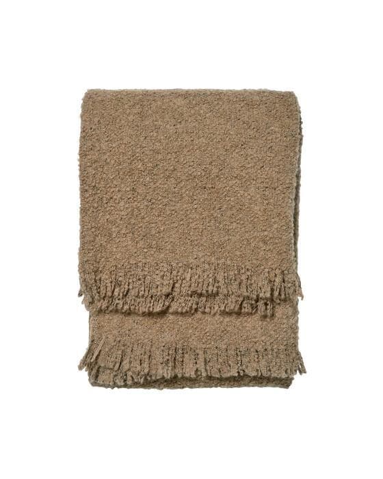 Bouclé-Decke beige