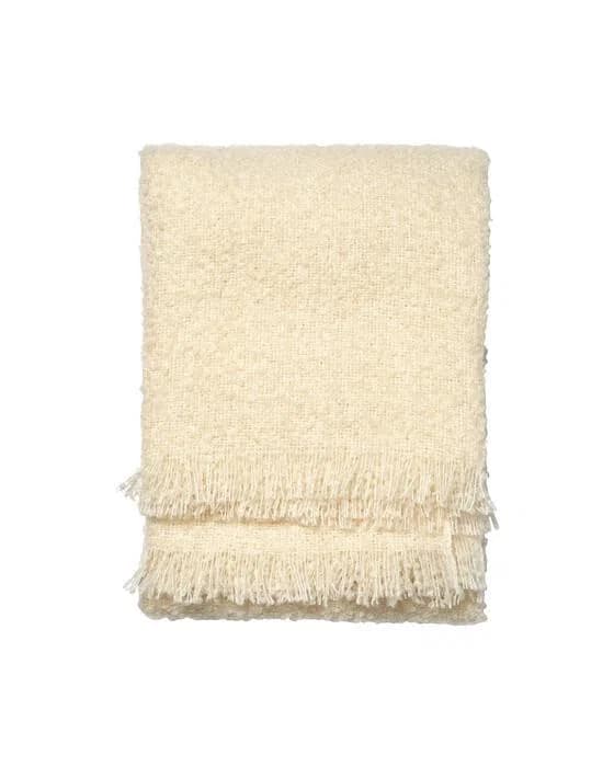 Bouclé-Plaid Creme