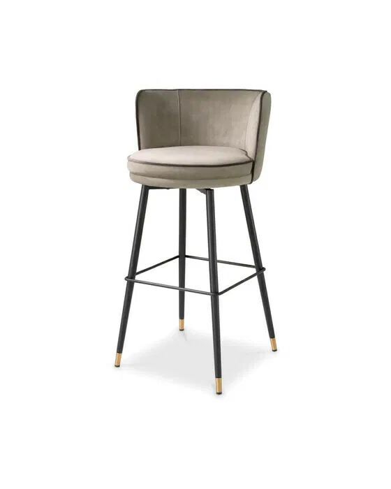 Grenada Bar Stool Savona Greige Velvet