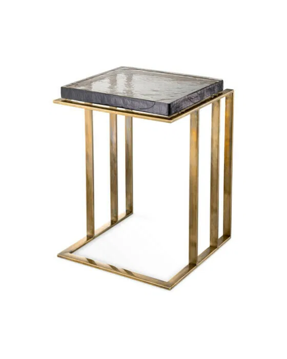 Crescent Side Table Vintage Brass