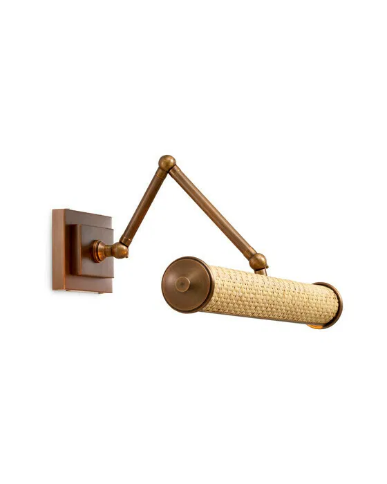 Wall Lamp Luca Antique brass finish/rattan L