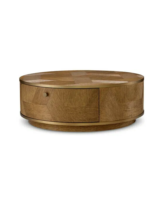 Velutto Couchtisch Eichenfurnier Messing