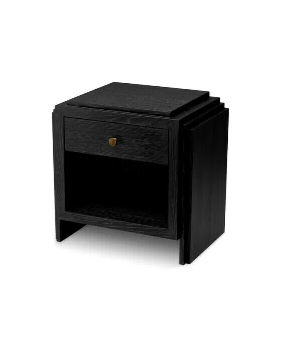 ArtDeco beistelltisch charcoal grey oak veneer
