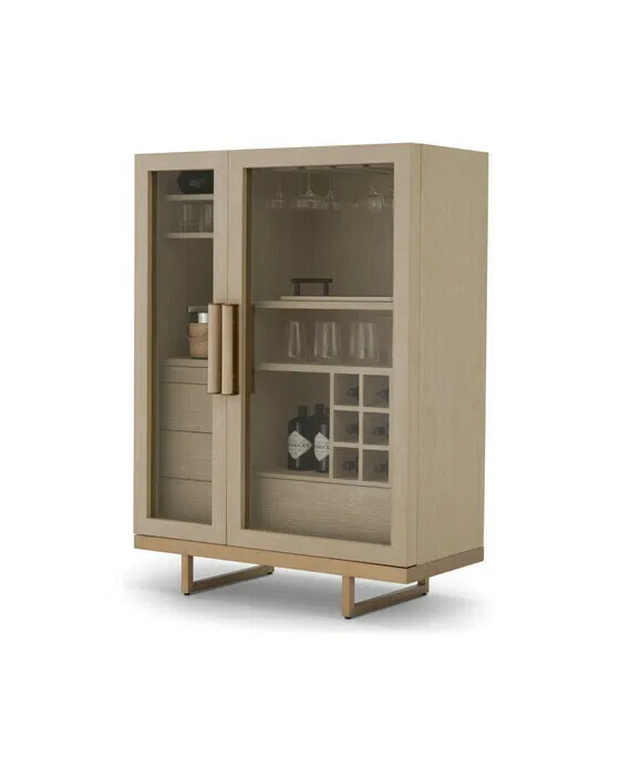 Connaught Bar Cabinet Washed Oak
