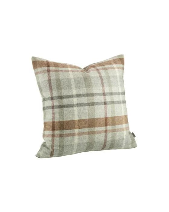 Miles plaid kissenhülle grau