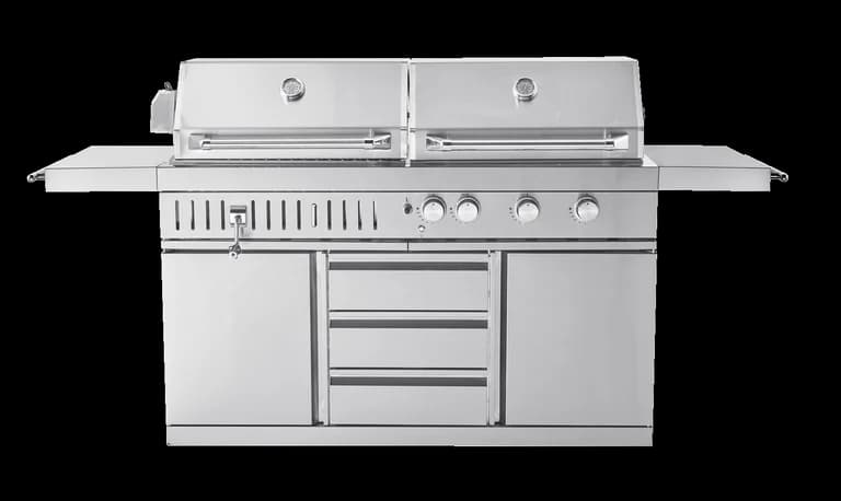 Stainless Collection - Freistehender Gas- und Holzkohlegrill - Myoutdoorkitchen