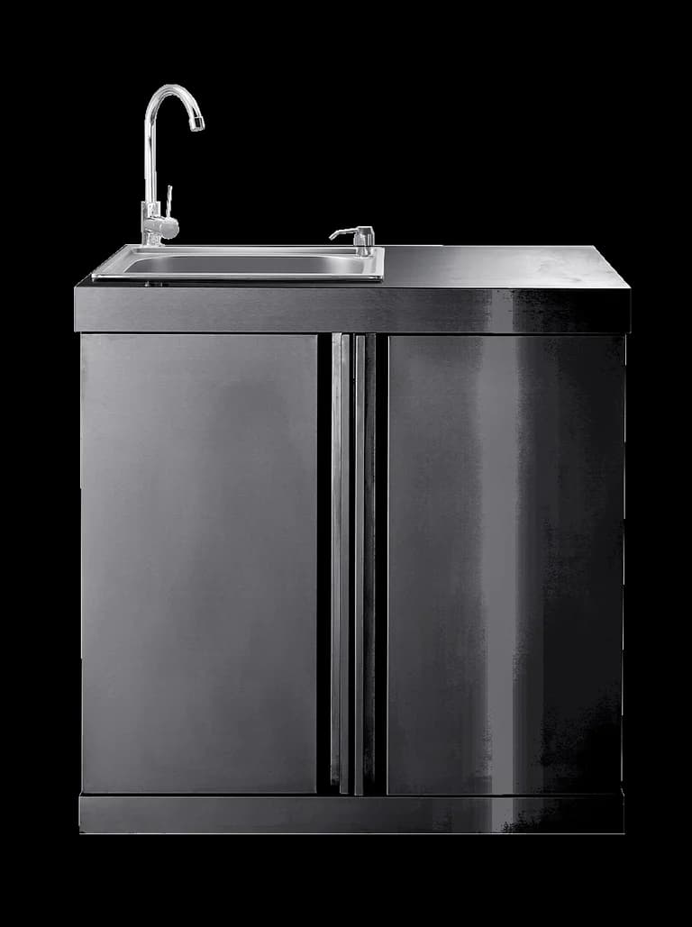 Black Collection - Modul mit Spülbecken und Aufbewahrungsschrank - Myoutdoorkitchen