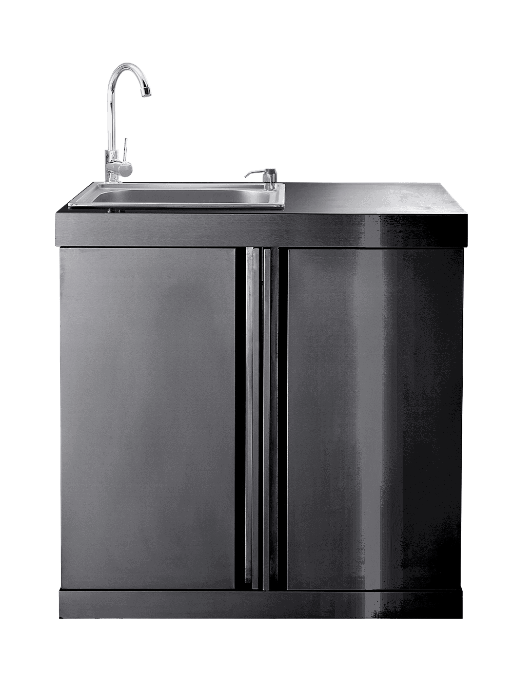 Black Collection - Modul mit Spülbecken und Aufbewahrungsschrank - Myoutdoorkitchen