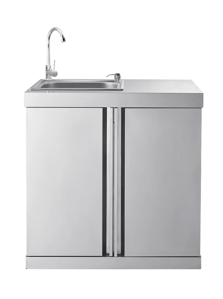 Stainless Collection - Modul mit Spülbecken und Aufbewahrungsschrank - Myoutdoorkitchen