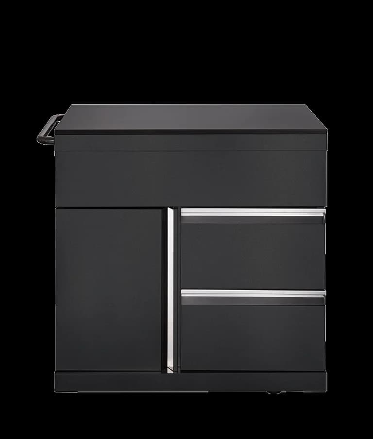 Pure - Modul mit Aufbewahrungsschrank und Schubladen - Schwarz - Myoutdoorkitchen