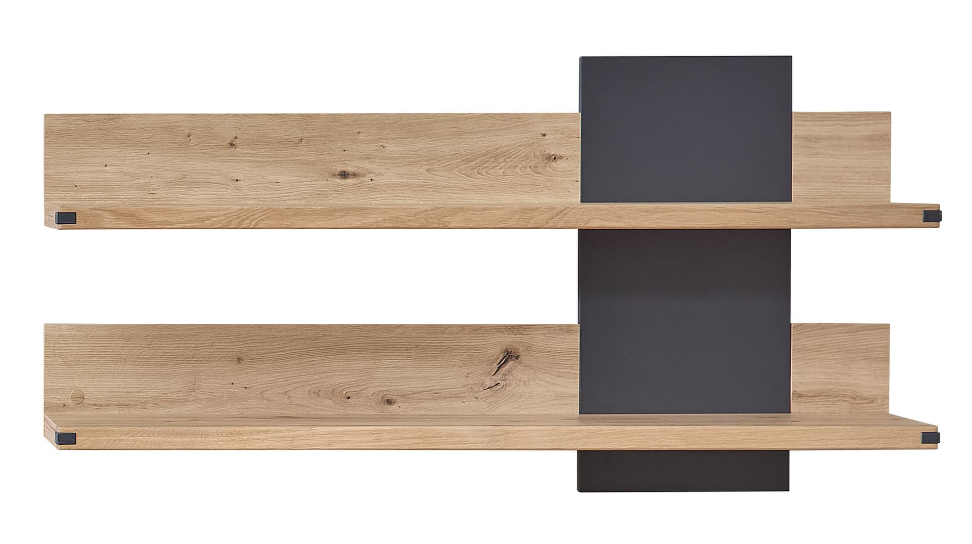 Wandboard Wildeiche massiv geölt - graphit - 120 cm - CATANIA