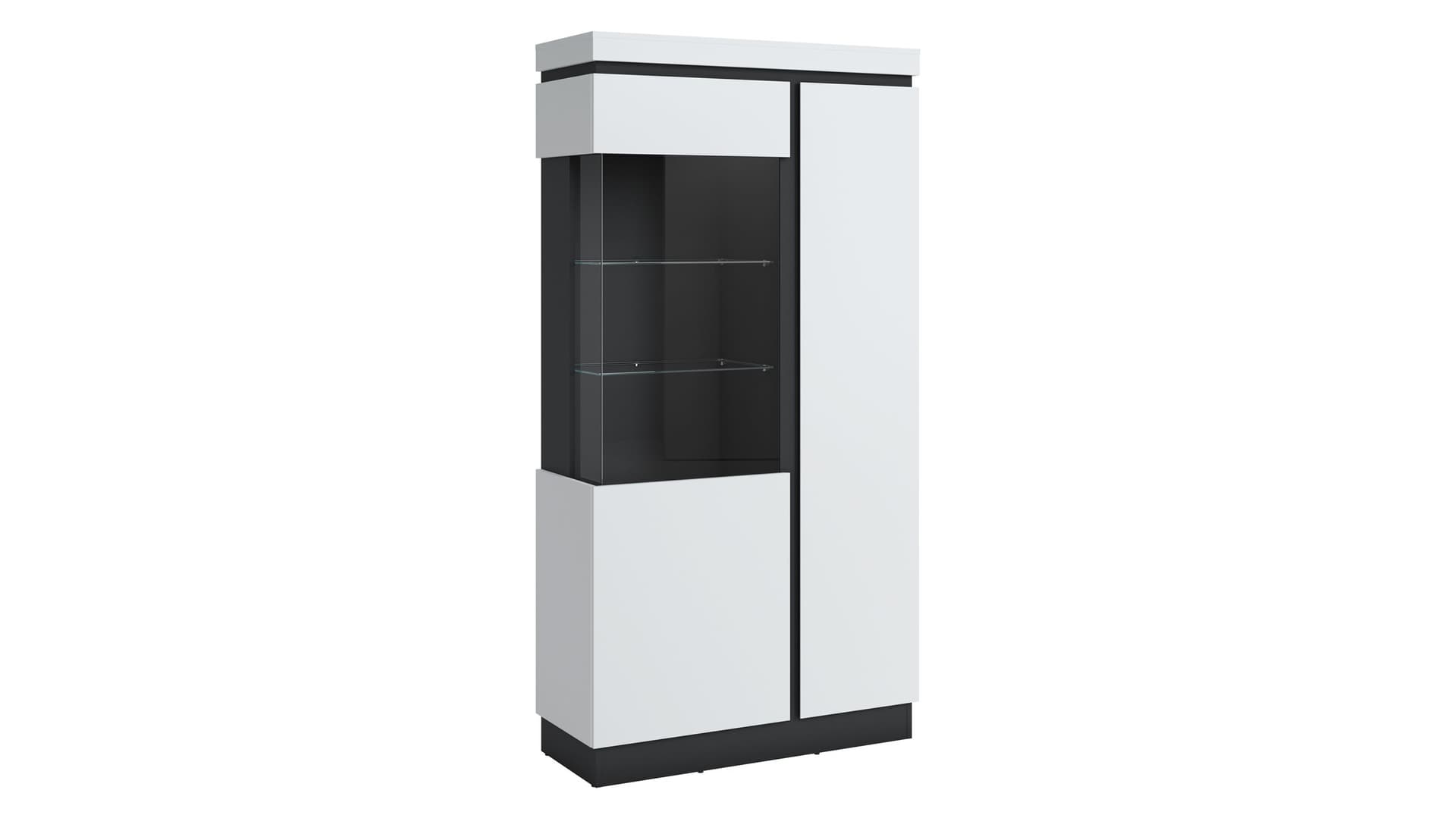 Vitrine mit Glastür alpinweiß B 104 x H 201 cm - CAMPANIA