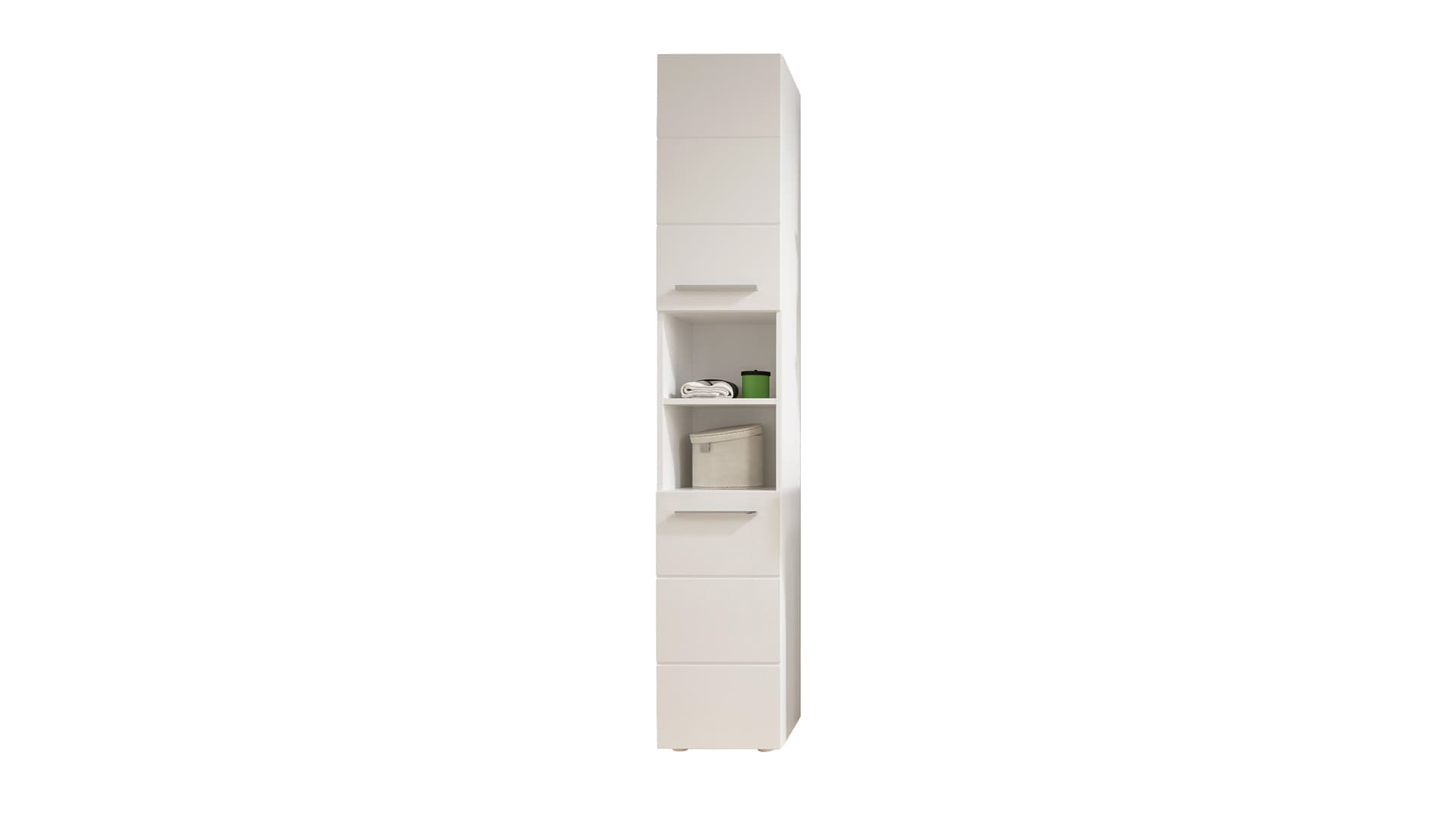 Bad Hochschrank weiß hochglanz 2 Türen Breite 34 cm - MANDY